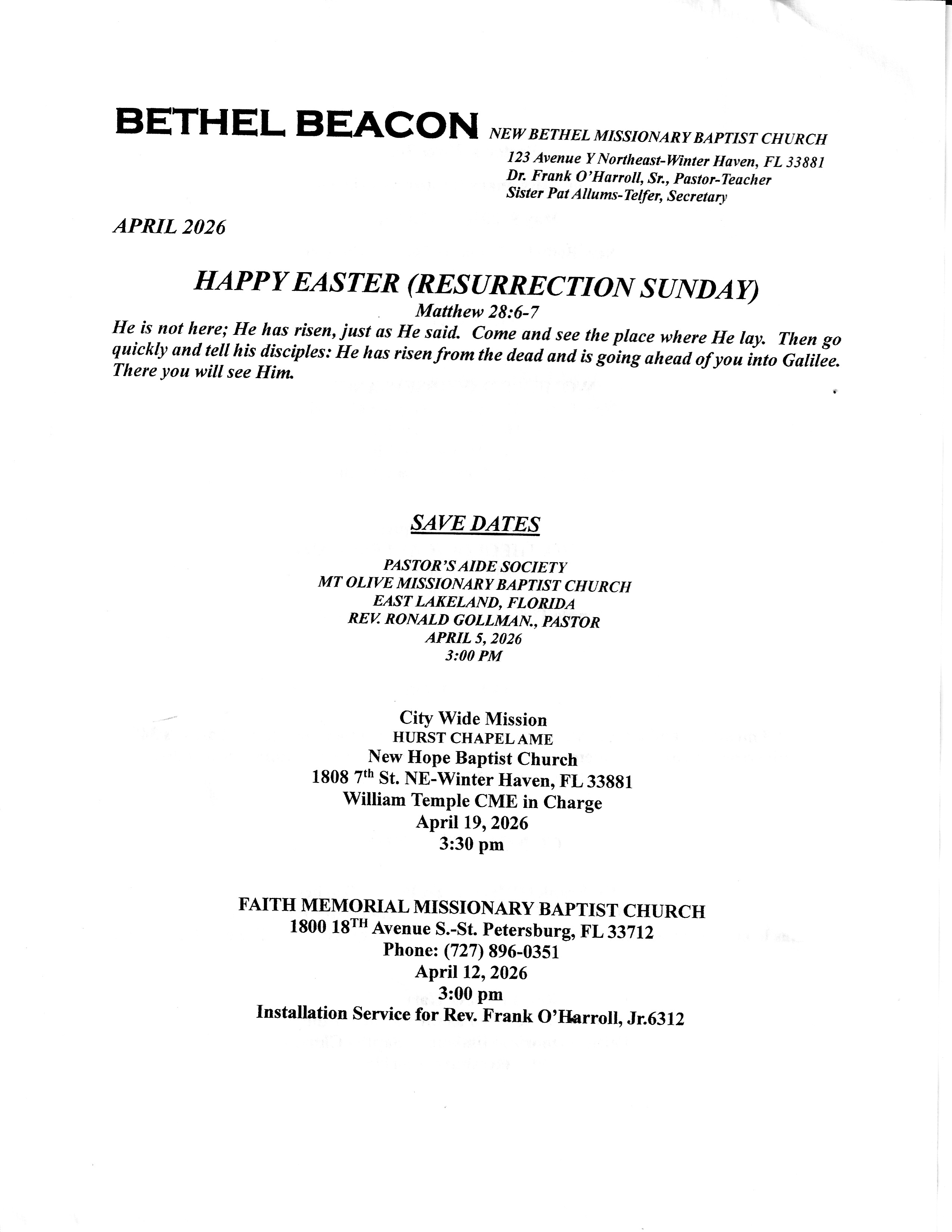 Bethel Beacon front page for April 24, 2026.